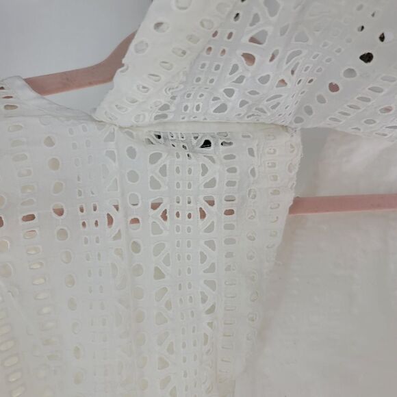 Madewell eyelet split open back sleeveless Eyelet  blouse - Picture 5 of 6